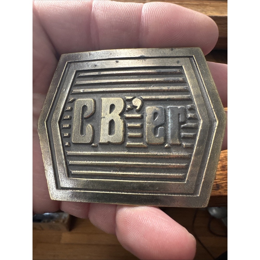 Vintage Old CB Radio Er Cb'er  Belt Buckle Wyoming Studio Art Works 1976